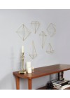 conjunto de decoração prisma dourado