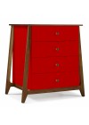 Cômoda Floripa 4 Gavetas - Vermelho M48