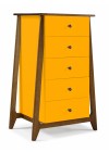 cômoda 5 gavetas amarela