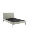 Cama Estofada Thea com Cabeceira em Linho Bege