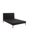 Cama Estofada Thea com Cabeceira em Linho Chumbo
