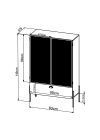 Cristaleira Brick com 2 Portas e 1 Gaveta