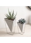 Dupla de Vasos de Mesa Trigg Branco e Níquel