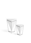 Dupla de Vasos de Mesa Trigg Branco e Níquel