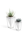 Dupla de Vasos de Mesa Trigg Branco e Níquel