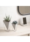 Dupla de Vasos de Mesa Trigg Branco e Níquel