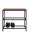 Sapateira Industrial Lazo - Base Preto + Tampo Castanho