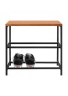 Sapateira Industrial Lazo - Base Preto + Tampo Natural