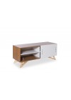 rack madeira com porta de correr branca grande