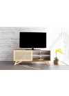 rack itaim com porta de correr madeira taeda e rattan grande