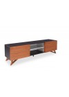 Rack Itaim Preto Com Nicho e Portas Jatobá 180cm