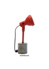 luminária de mesa decorativa vermelho base de concreto