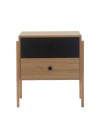 mesa de cabeceira 2 gavetas pine dual com preto pes tauari frente