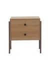 mesa de cabeceira 2 gavetas pine dual pes imbuia frente