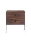 mesa de cabeceira 2 gavetas pine pau ferro pes metal frente