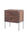mesa de cabeceira 2 gavetas pine pau ferro pes metal lado