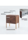 mesa de cabeceira 2 gavetas pine pau ferro pes tauari info