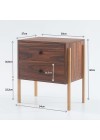 mesa de cabeceira 2 gavetas pine pau ferro pes tauari medidas