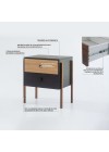 mesa de cabeceira 2 gavetas pine preto com dual pes imbuia info