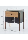 mesa de cabeceira 2 gavetas pine preto com dual pes imbuia medidas