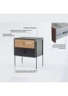 mesa de cabeceira 2 gavetas pine preto com dual pes metal info