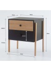 mesa de cabeceira 2 gavetas pine preto com dual pes tauari medidas
