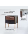 mesa de cabeceira 2 gavetas pine preto com pau ferro pes tauari info