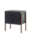 mesa de cabeceira 2 gavetas pine preto pes imbuia lado