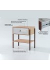 mesa de cabeceira pine carvalho com gaveta branco pes imbuia medidas