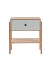 mesa de cabeceira pine carvalho com gaveta branco pes tauari frente