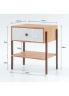 mesa de cabeceira pine dual com gaveta branco pes imbuia medidas