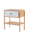 mesa de cabeceira pine dual com gaveta branco pes tauari lado