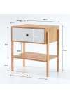 mesa de cabeceira pine dual com gaveta branco pes tauari medidas