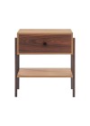 mesa de cabeceira pine dual com gaveta pau ferro pes imbuia frente