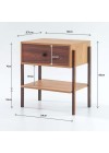 mesa de cabeceira pine dual com gaveta pau ferro pes imbuia medidas