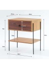 mesa de cabeceira pine dual com gaveta pau ferro pes metal medidas