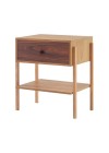 mesa de cabeceira pine dual com gaveta pau ferro pes tauari lado