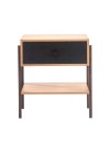 mesa de cabeceira pine dual com gaveta preto pes imbuia frente