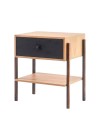 mesa de cabeceira pine dual com gaveta preto pes imbuia lado