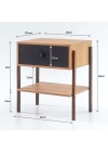 mesa de cabeceira pine dual com gaveta preto pes imbuia medidas