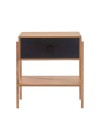 mesa de cabeceira pine dual com gaveta preto pes tauari frente