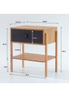 mesa de cabeceira pine dual com gaveta preto pes tauari medidas