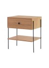 mesa de cabeceira pine dual pes metal frente