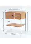 mesa de cabeceira pine dual pes metal medidas