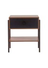 mesa de cabeceira pine freijo com gaveta preto pes imbuia frente