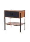 mesa de cabeceira pine freijo com gaveta preto pes imbuia lado