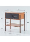 mesa de cabeceira pine freijo com gaveta preto pes imbuia medidas
