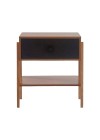 mesa de cabeceira pine freijo com gaveta preto pes tauari frente