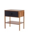 mesa de cabeceira pine freijo com gaveta preto pes tauari lado