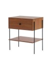 mesa de cabeceira pine freijo pes metal lado